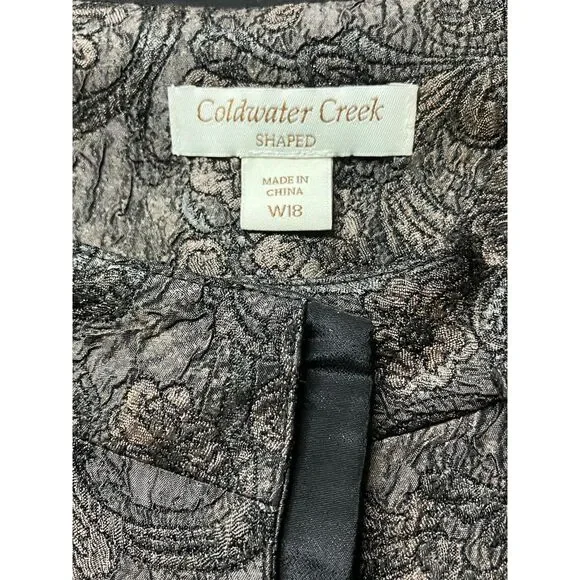 Coldwater Creek Metallic Paisley Jacket Shaped W18 - Picture 3 of 6